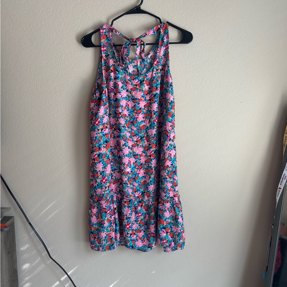 LOFT Daisy Tie-Back Flounce Dress | Size Medium Petite - Picture 6 of 9